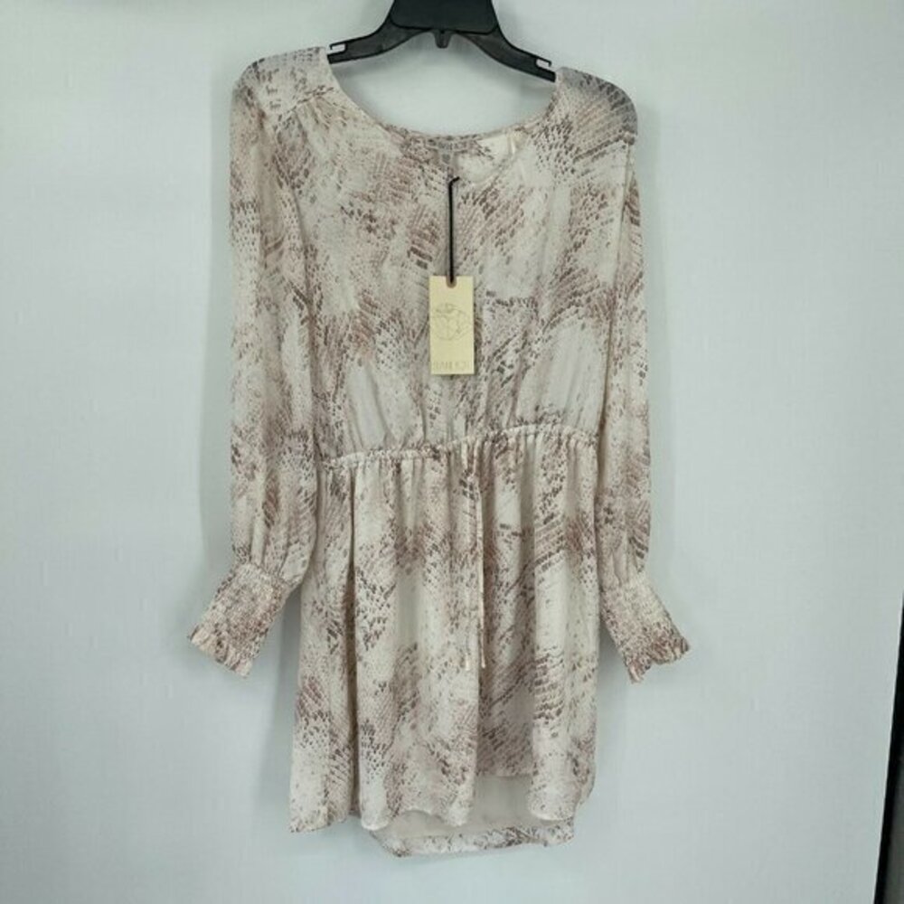 Eliane Rose Dress Medium Womens Cream White Smocked Drawstring Boho Casual New
